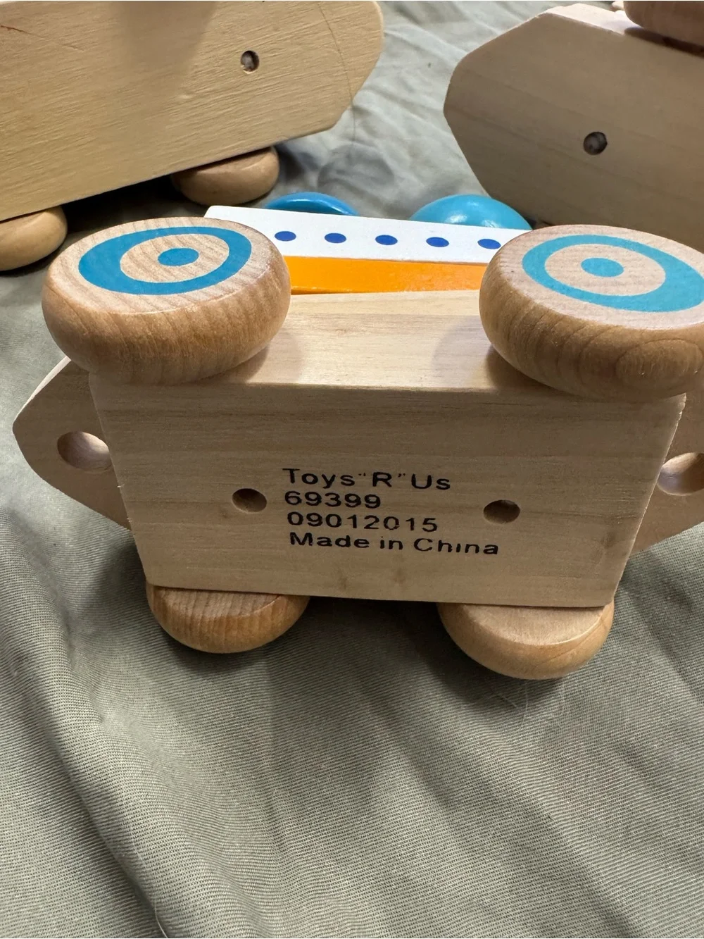 wooden 3-car stacking train, and numerous stackable blocks